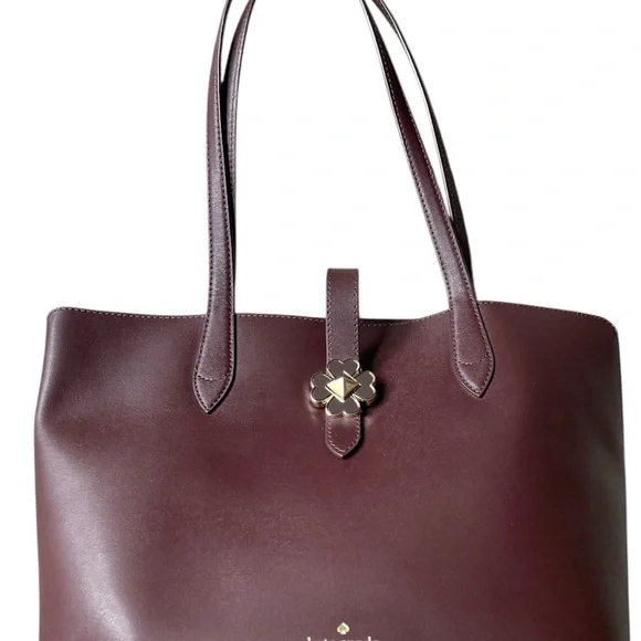 KATE SPADE Kaci Chocolate Cherry Small Leather Tote Shoulder Bag Purse D410 NWOT - Picture 3 of 12